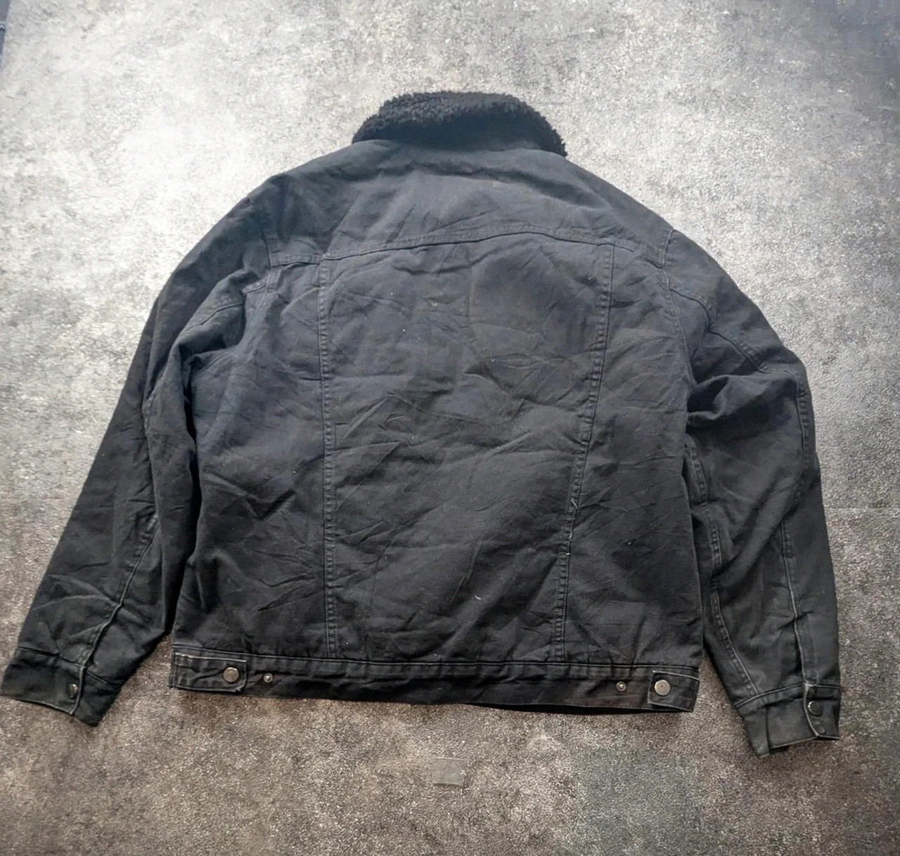 Veste workwear Primark XL L noire doublée sherpa – Trucker Jacket patinée – WORKWEAR – taille XL 3