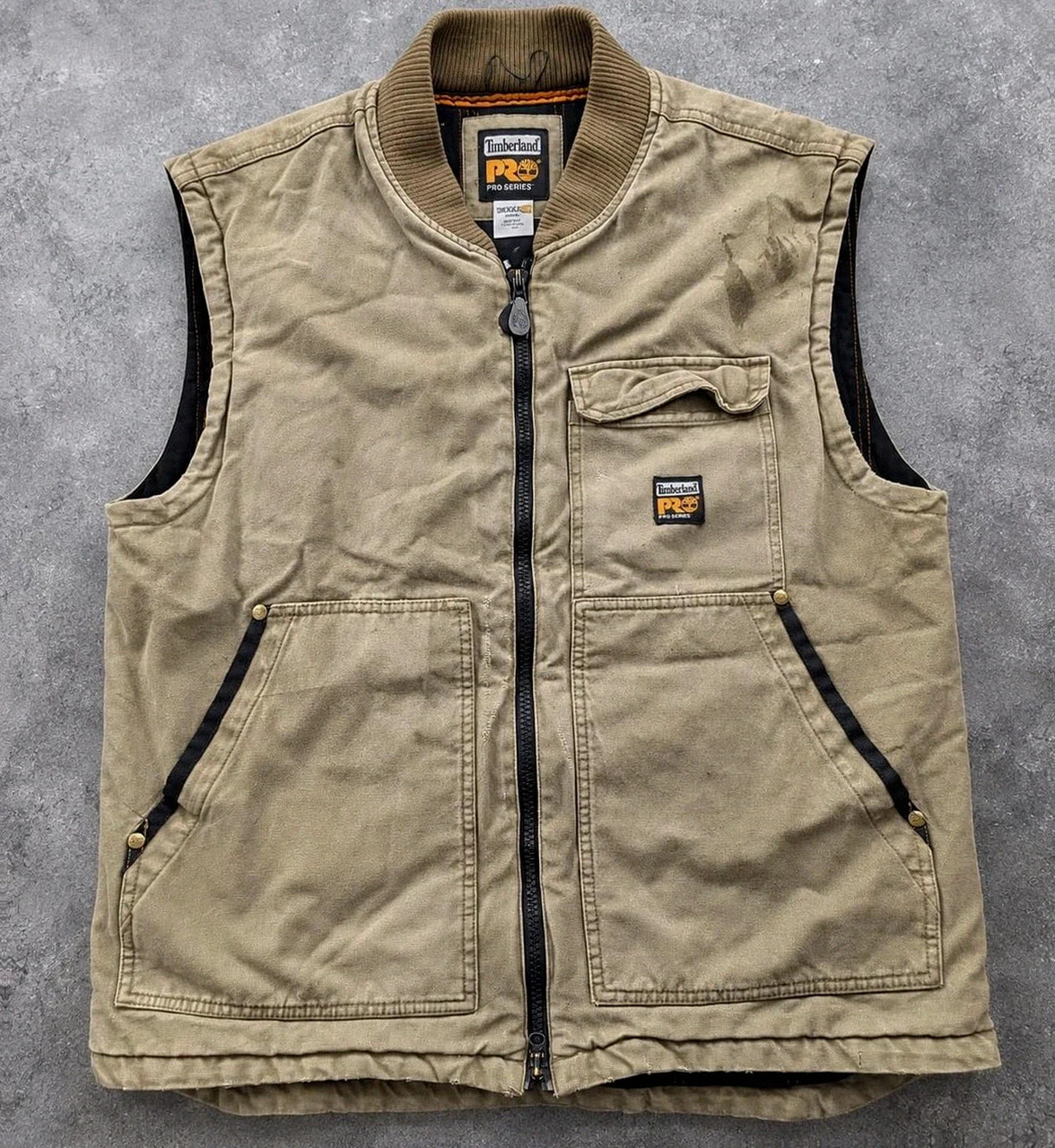 Timberland PRO Series gilet workwear canvas vintage 2009 XL patiné