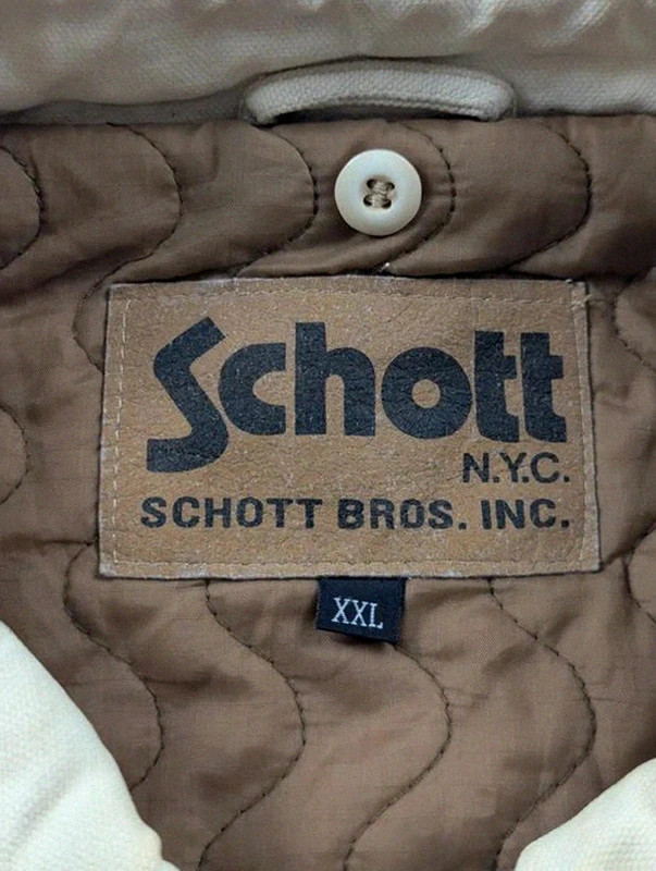 Schott NYC veste workwear vintage XXL canvas Hollofil II patinée utility jacket – Schott – taille XXL 3