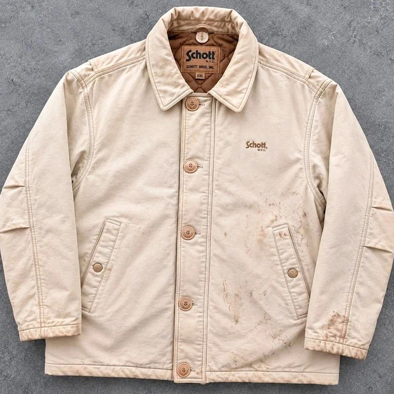 Schott NYC veste workwear vintage XXL canvas Hollofil II patinée utility jacket