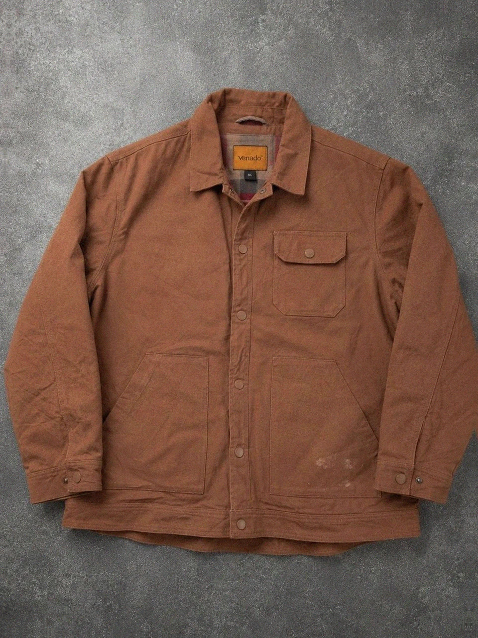 Veste workwear Venado canvas marron Xl chore jacket utility hunting doublée tartan