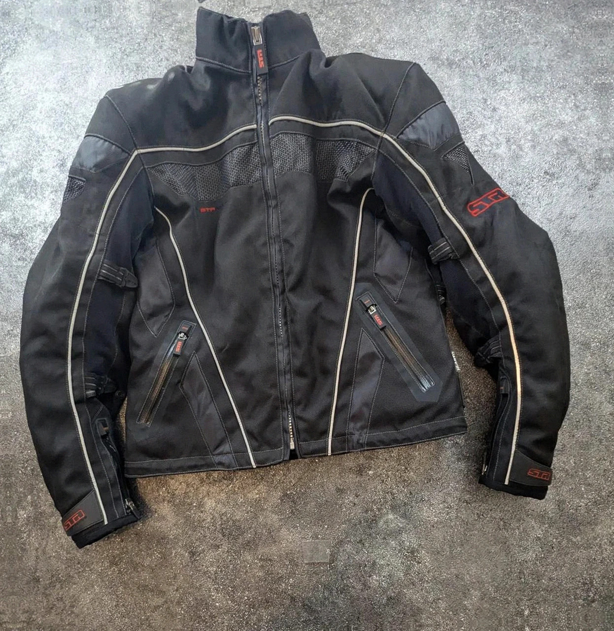 Veste moto Lindstrands Str Hi-Art respirante réfléchissante noir rouge S – Lindstrands – taille S 2