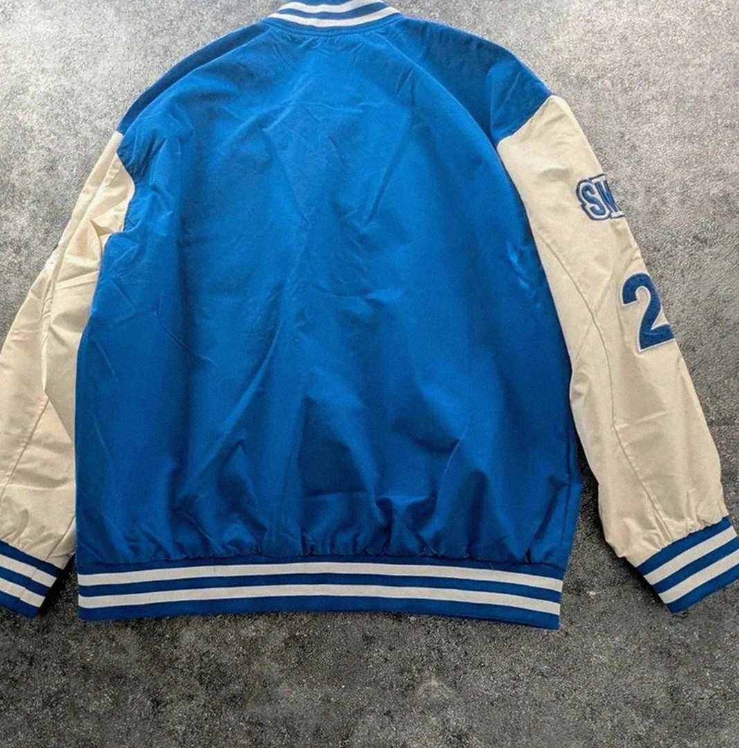 Veste college varsity bleu blanc vintage coupe oversize – Varsity – taille S 2