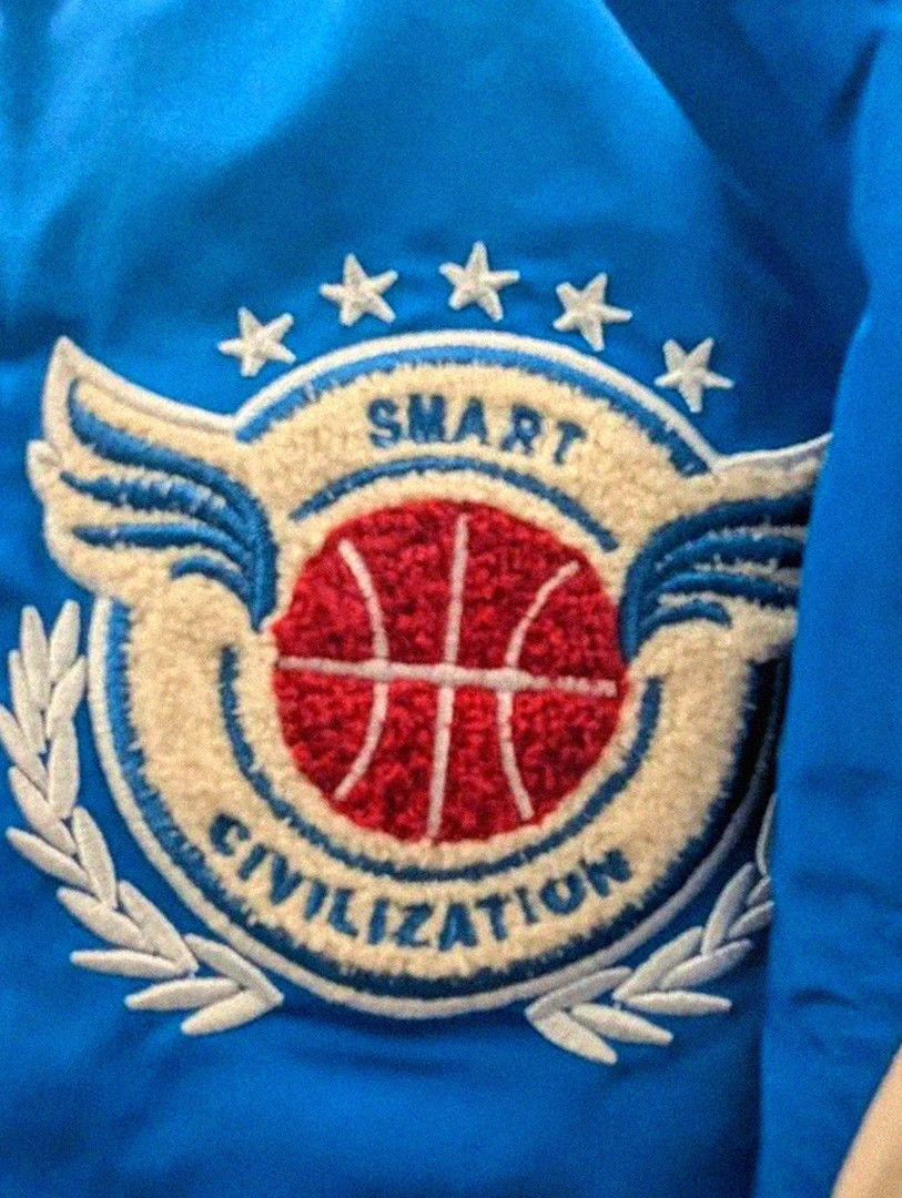 Veste college varsity bleu blanc vintage coupe oversize – Varsity – taille S 3