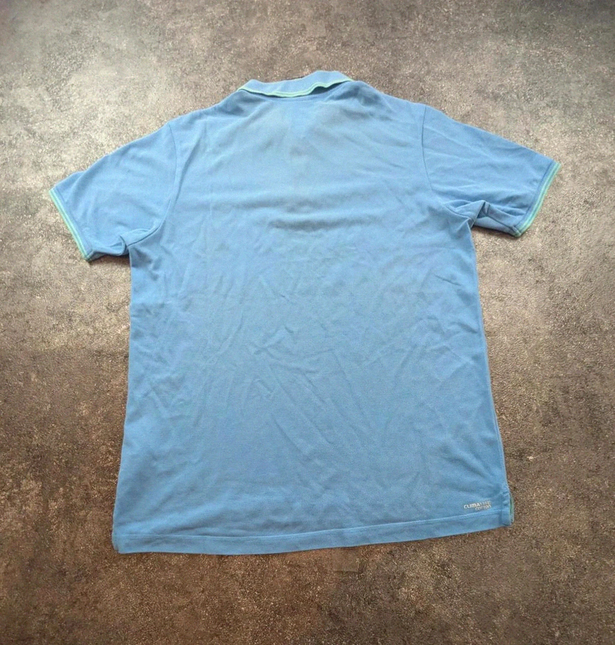 Polo Adidas Climalite Cotton bleu ciel logo brodé tennis golf Y2K taille L – adidas – taille L 3