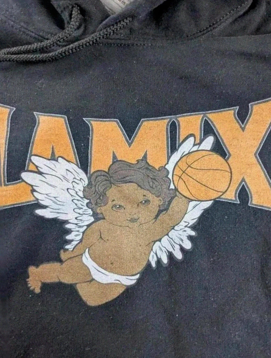 Sweat à capuche Gildan noir imprimé Lamix look basketball urbain streetwear vintage taille M – Gildan – taille M 3