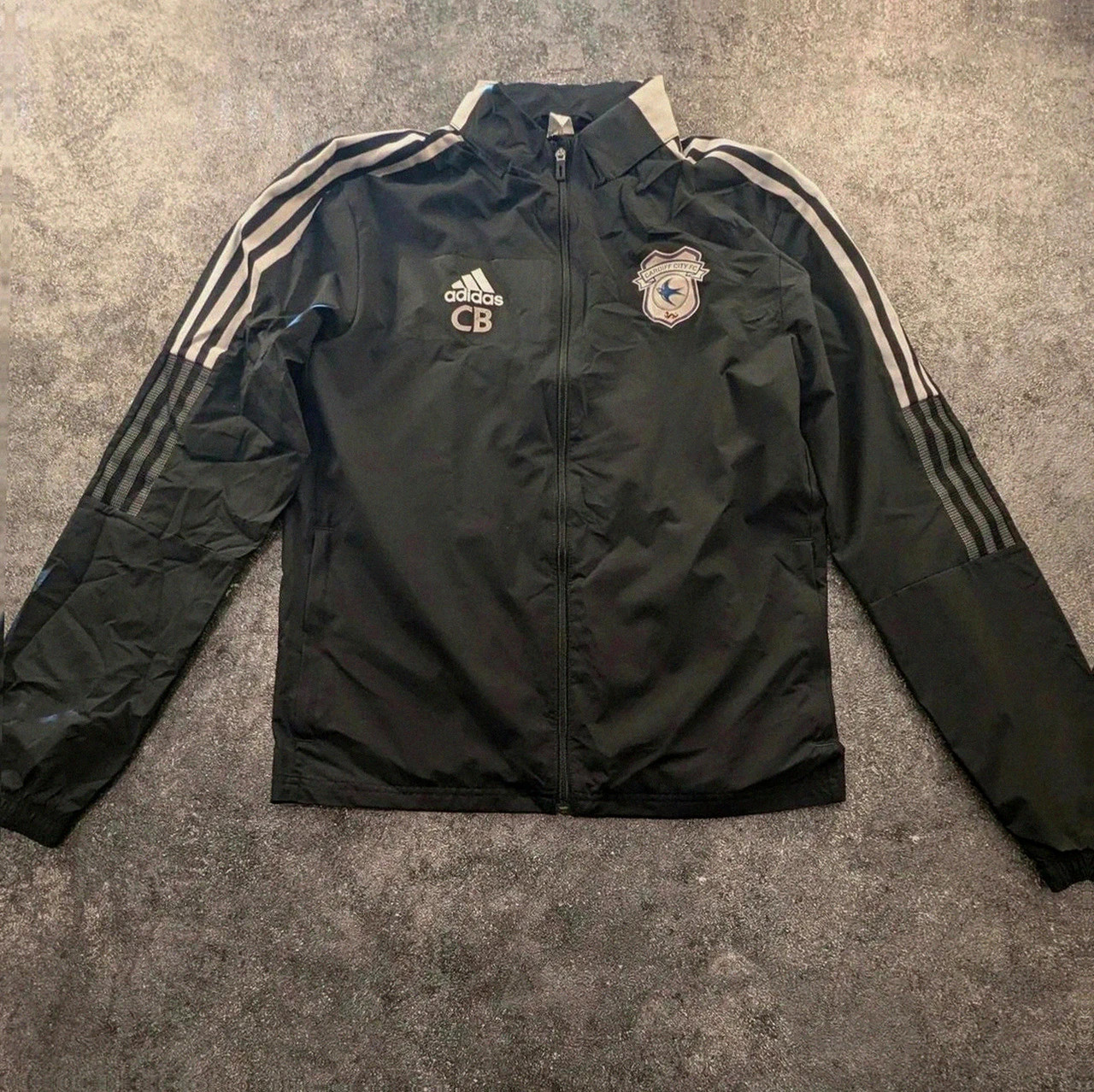 Veste adidas football Cardiff City coupe vent vintage sportwear noir Xs (s) gorgcore
