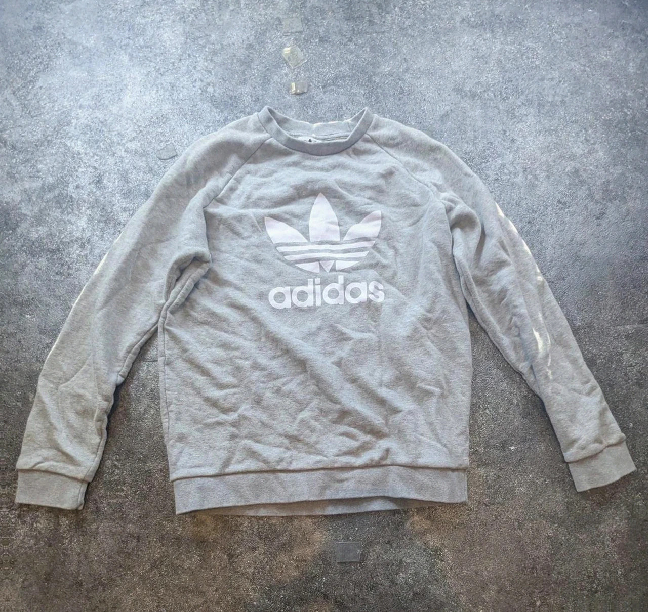 Sweat Adidas Originals Trefoil Gris Logo Blanc 100 % Coton Taille M Homme Unisexe – adidas Originals – taille M 2
