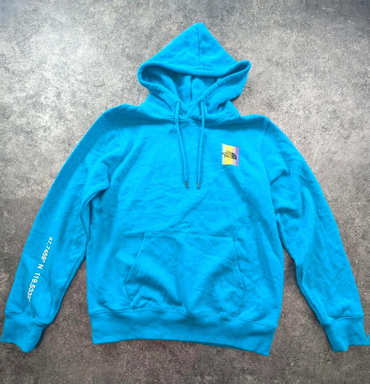 Sweat à capuche The North Face graphique bleu turquoise coordonnées outdoor M – The North Face – taille M 2