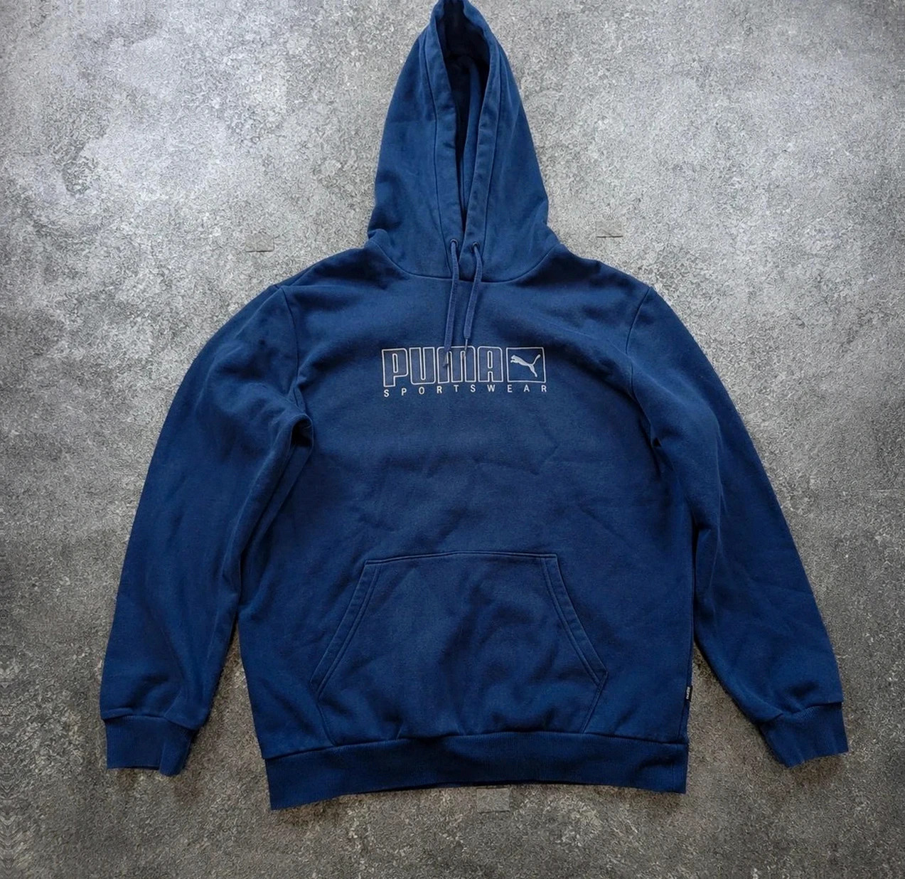 Puma Sportswear hoodie M bleu marine – sweat à capuche logo rétro streetwear