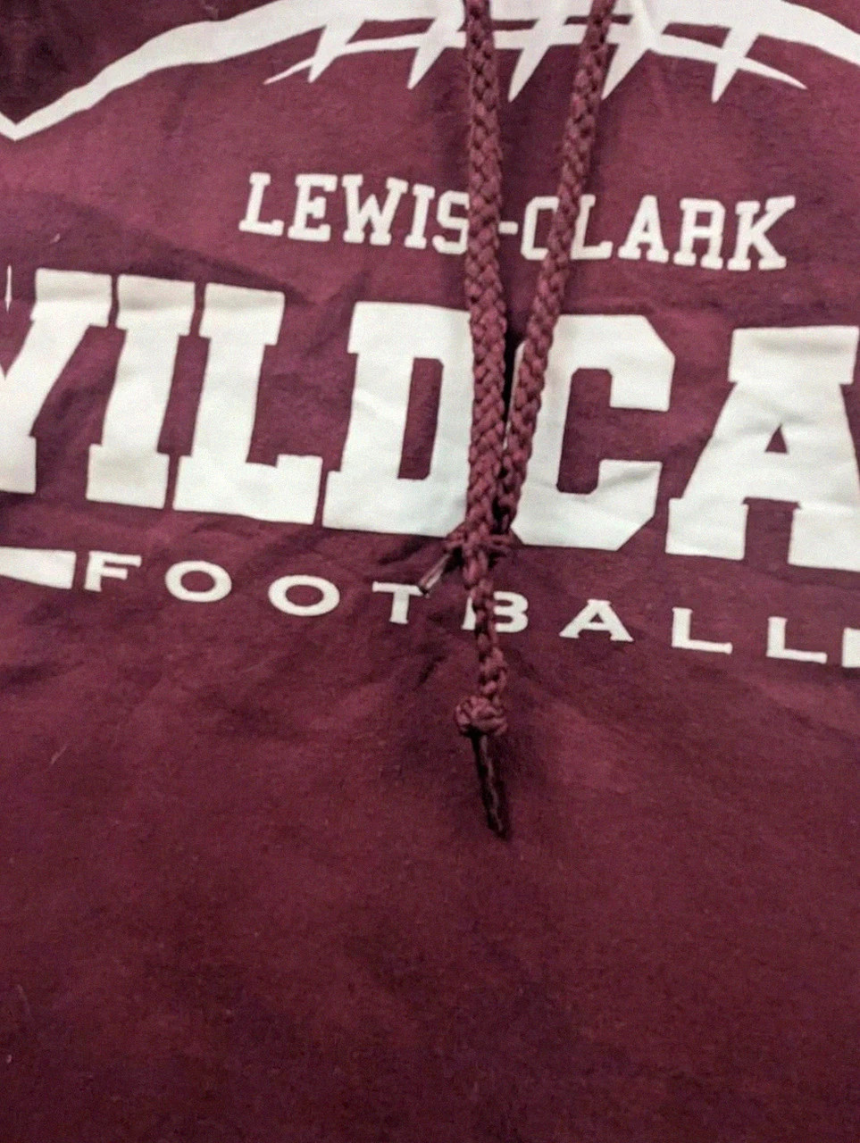 Sweat hoodie Wildcats Lewis Clark football bordeaux S college Us vintage Port & Company – Port & Company – taille S 4