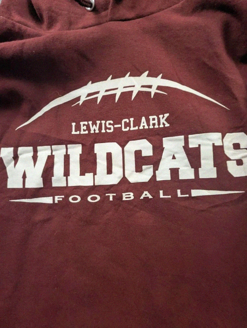 Sweat hoodie Wildcats Lewis Clark football bordeaux S college Us vintage Port & Company – Port & Company – taille S 2