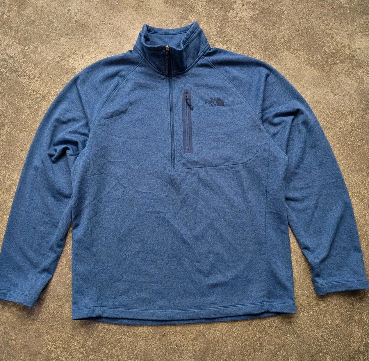Sweat The North Face 1/4 zip bleu chiné Xl outdoor gorpcore techwear