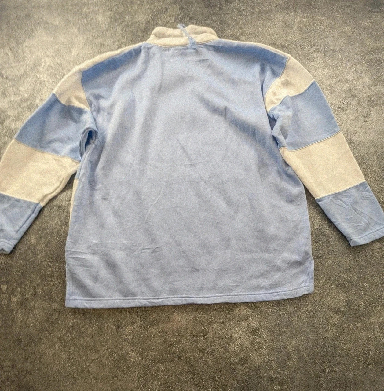 Sweat col zippé Jaclyn Smith L beige bleu vintage preppy old money – Jaclyn Smith – taille L / 40 / 12 2