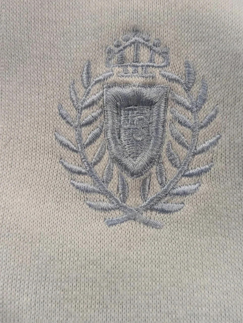 Sweat col zippé Jaclyn Smith L beige bleu vintage preppy old money – Jaclyn Smith – taille L / 40 / 12 3