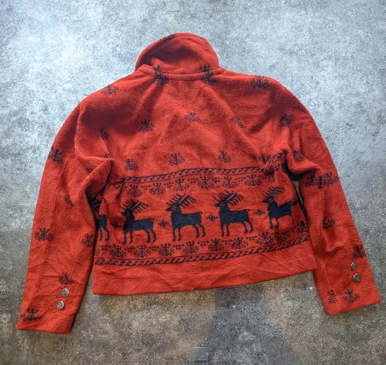 County Clothing Co veste polaire vintage renne nordique bordeaux cropped Made in Canada L – Vintage Dressing – taille L / 40 / 12 3