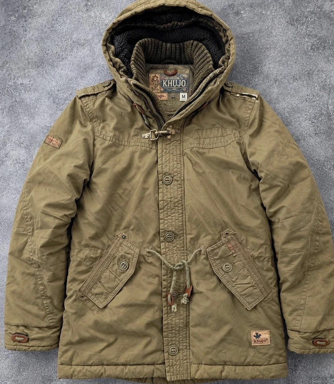 Khujo Parka Stigg M kaki – veste militaire winter workwear doublée vintage