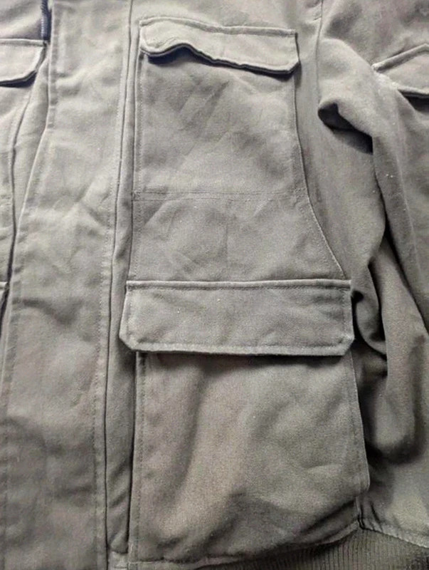 L.O.G.G. H&M veste workwear utility L kaki toile épaisse doublée capuche fourrure – WORKWEAR – taille L 3
