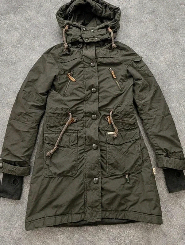Parka Khujo Camilla kaki marron – doublure polaire amovible – militaire utility – M