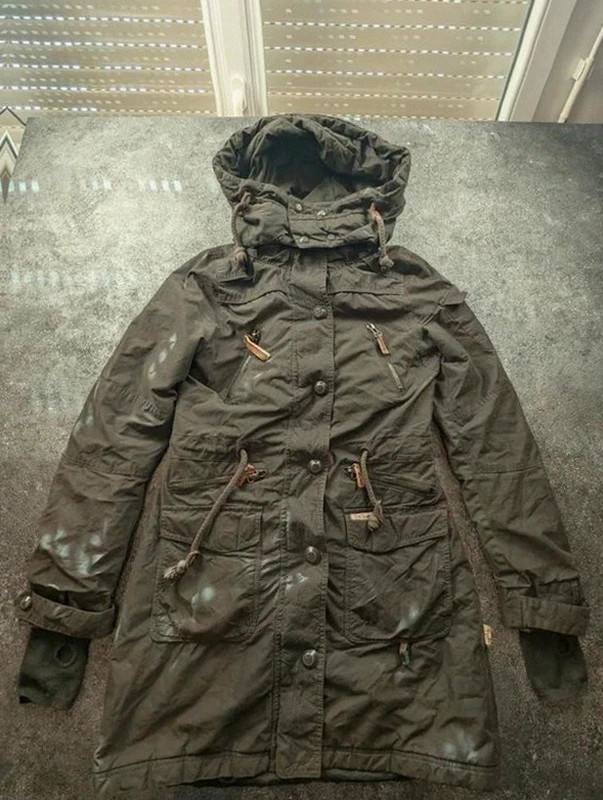 Parka Khujo Camilla kaki marron – doublure polaire amovible – militaire utility – M – khujo – taille M / 38 / 10 2