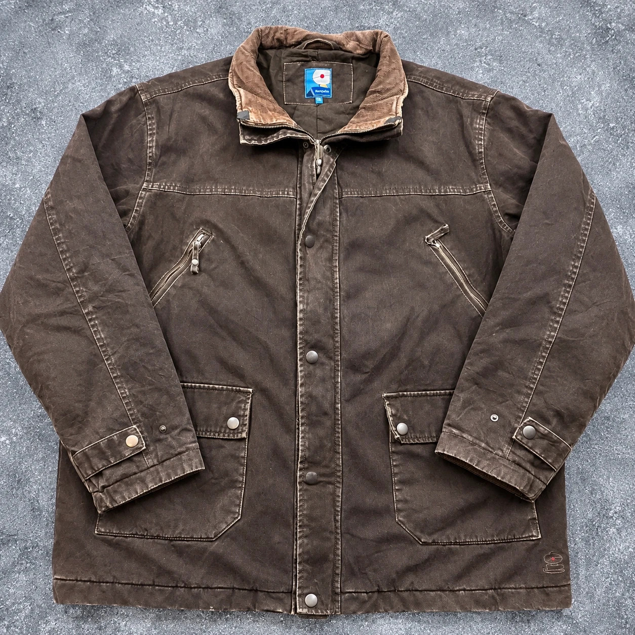 Mousqueton veste workwear chore jacket 2XL marron canvas col velours patinée – Mousqueton – taille XXL