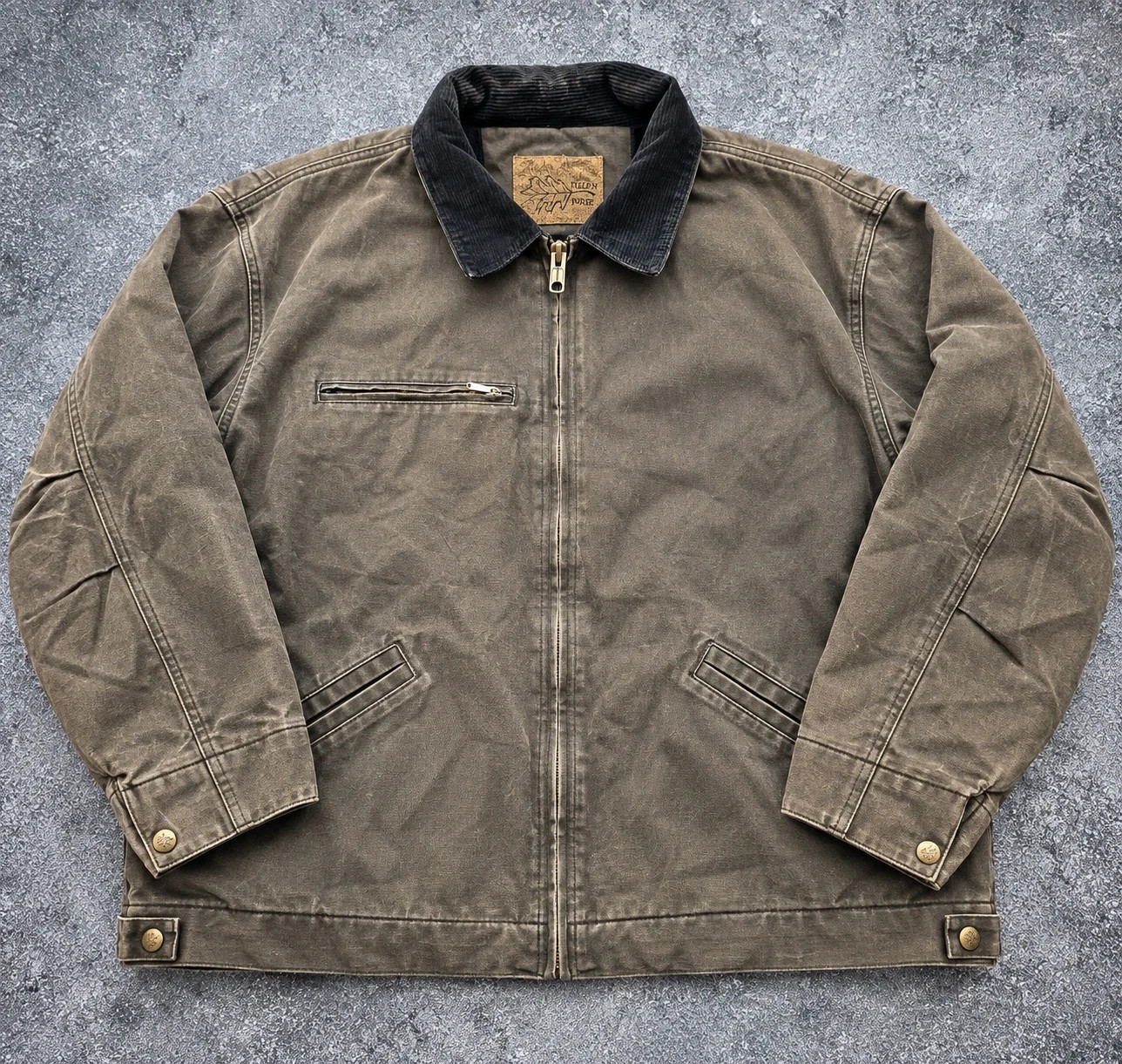Field N Forest veste workwear Detroit style 2XL Tall canvas col velours doublée