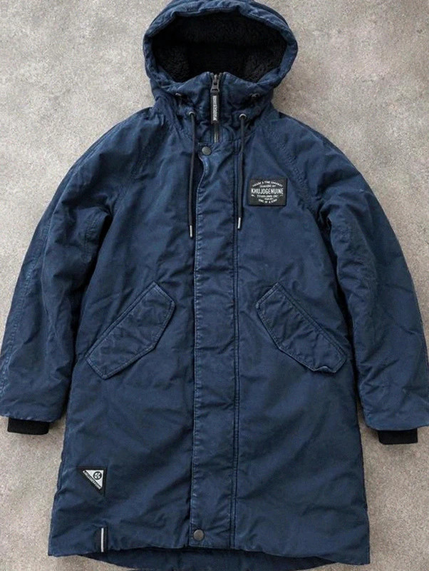 Parka Khujo Genuine HOOK2 M bleu marine – doublée chaude Utility Outdoor Y2K