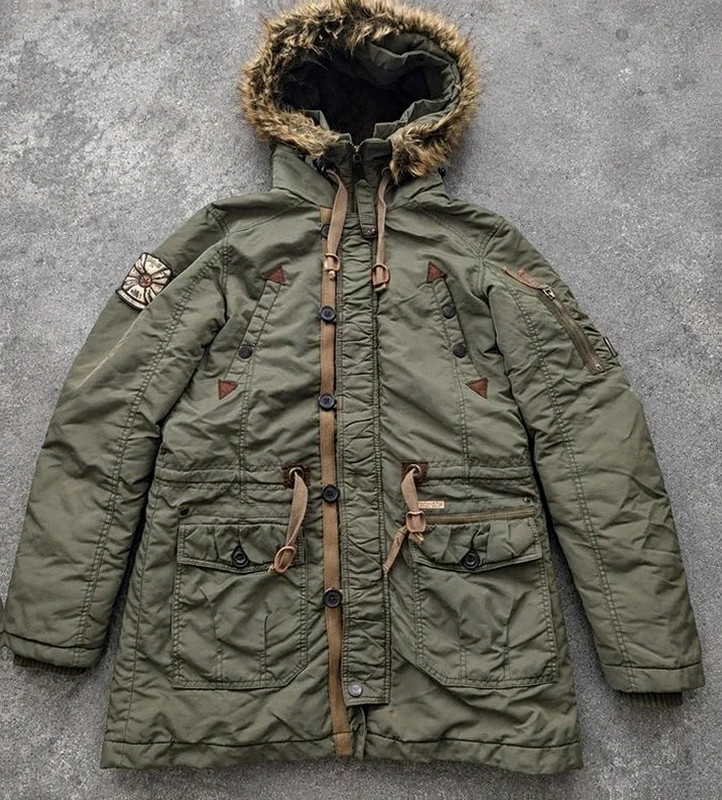 Khujo Patrick II parka vintage kaki militaire utility workwear taille M