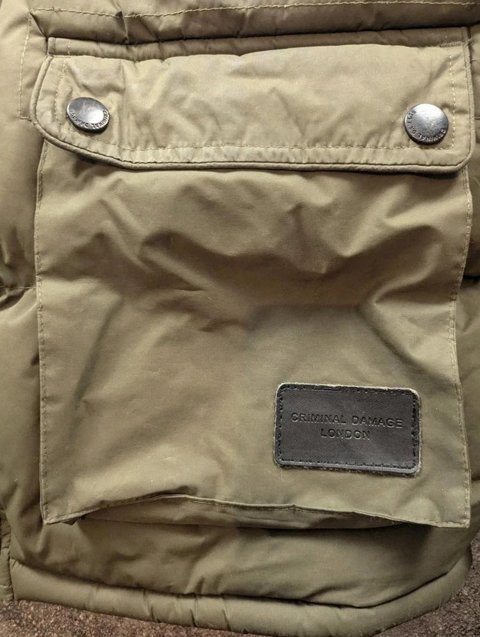 Criminal Damage London Parka Doudoune Kaki Fourrure Streetwear Utility Y2K S – Criminal Damage – taille S 3