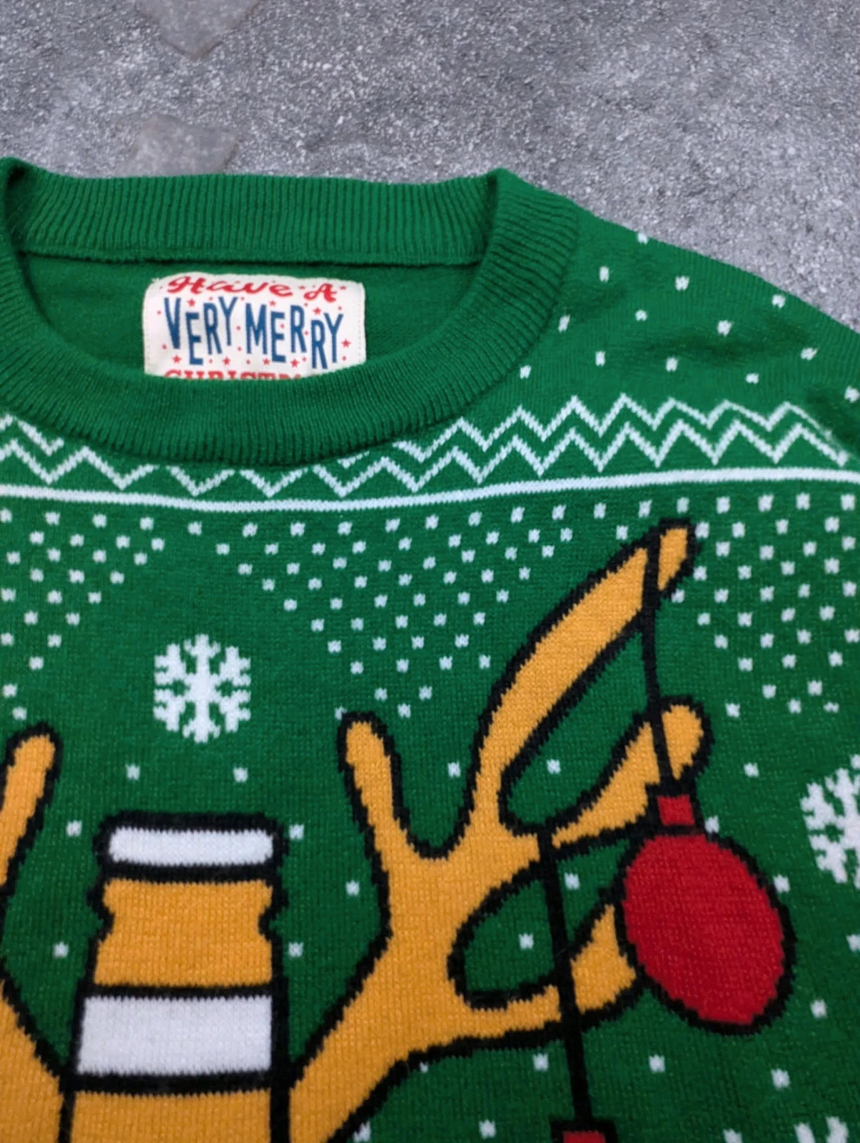 Pull de Noël Reinbeer M vert Christmas Jumper renne bière Ugly Christmas – Vintage Dressing – taille M / 38 / 10 4