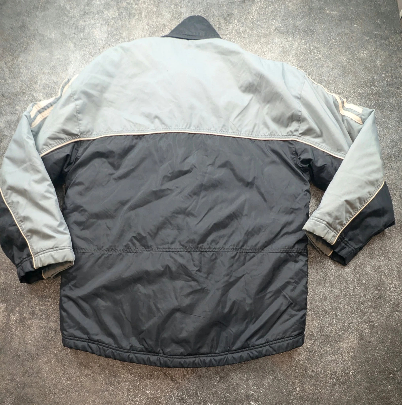 Adidas veste parka vintage M/L 3 bandes matelassée gris noir sportswear Y2K – adidas Originals – taille M 3