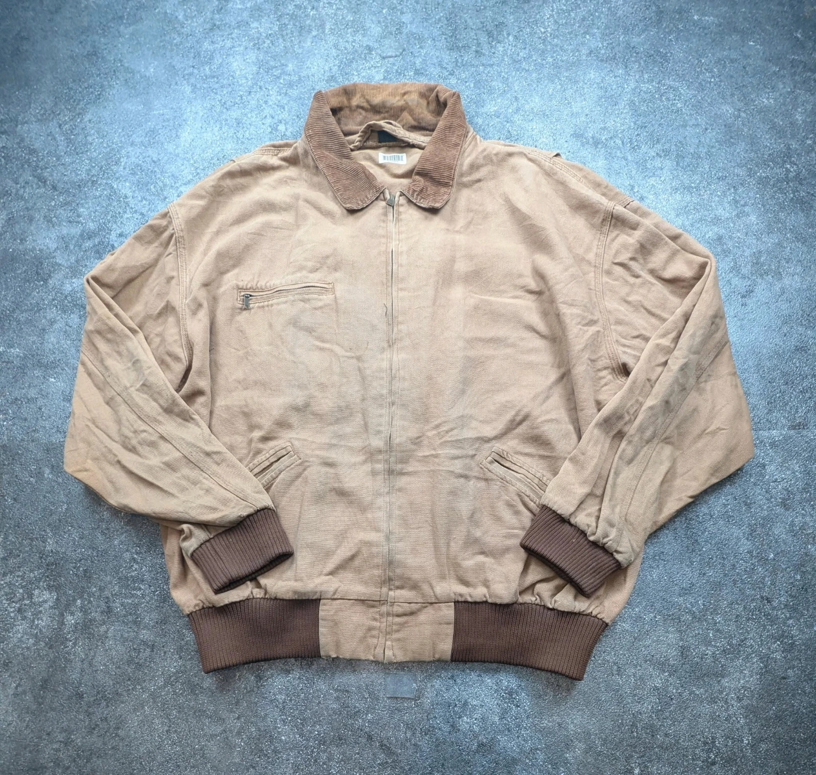Veste workwear vintage XXL XL – Eisenhower bomber canvas col velours – beige – WORKWEAR – taille XXL 2