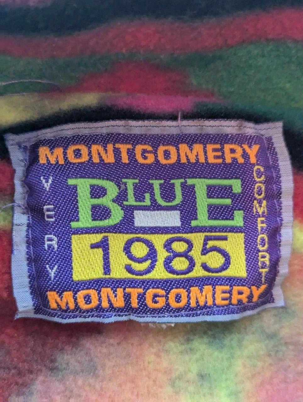 Montgomery Blue 1985 polaire vintage crazy aztec Made in Italy L Xl – Montgomery – taille XL 3