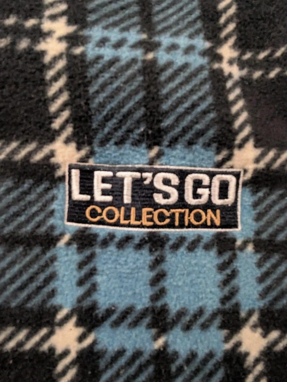 Polaire vintage Let’s Go Collection tartan bleu noir Half Zip – M – Let's Go – taille M 4