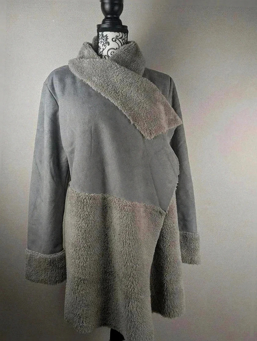 Manteau hivernal Laura di Sarpi très chaud doublé polaire gris pilou pilou – femme