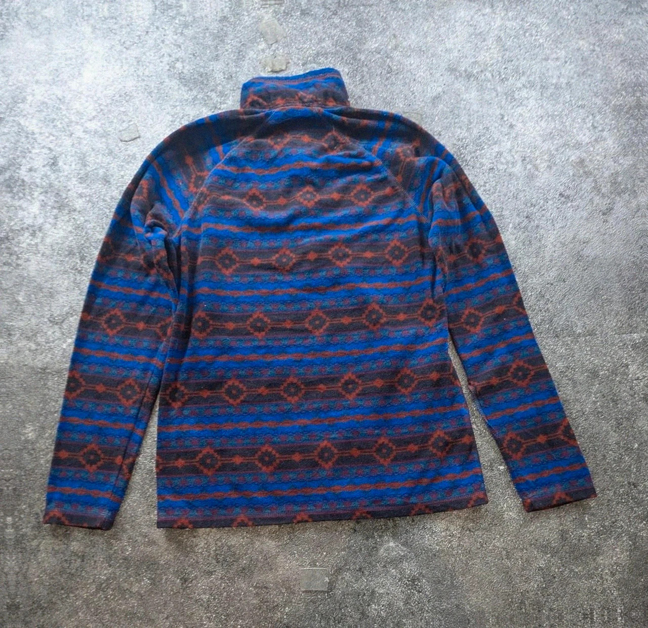Eddie Bauer polaire fine vintage motifs aztec crazy fleece outdoor gorpcore femme S – Eddy Bauer – taille S / 36 / 8 3