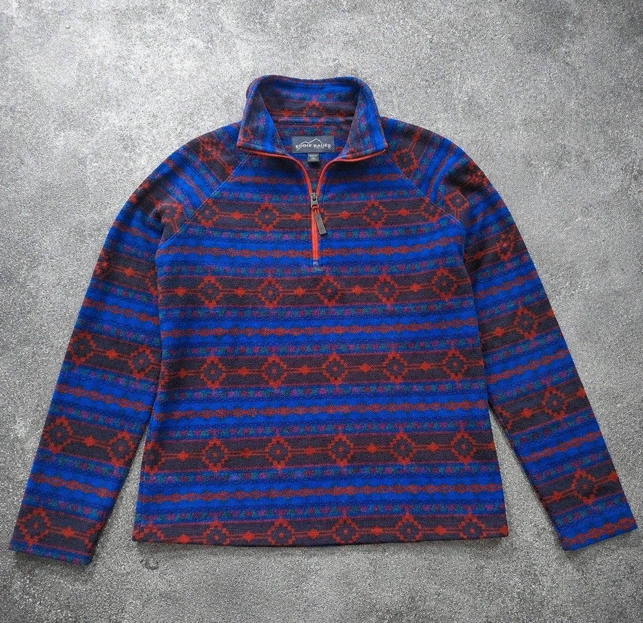 Eddie Bauer polaire fine vintage motifs aztec crazy fleece outdoor gorpcore femme S