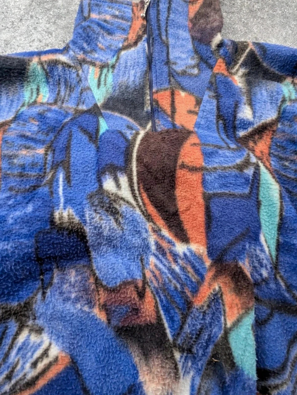 Polaire vintage Collège Collection motif abstrait 90s – Taille L – Made in France style rétro – Vintage Dressing – taille L 5