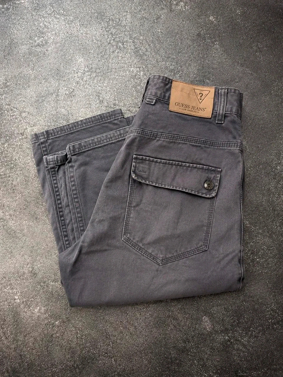 Jeans Guess Double Knee W34 env. gris distressed carpenter workwear Y2K