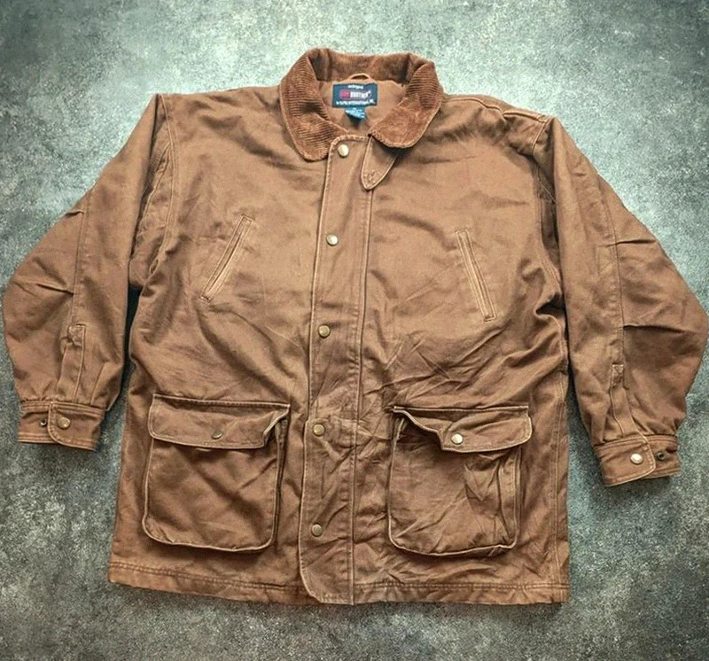 Five Brother Field Jacket Chore Coat Workwear 2XL marron col velours doublée vintage – WORKWEAR – taille XXL 2