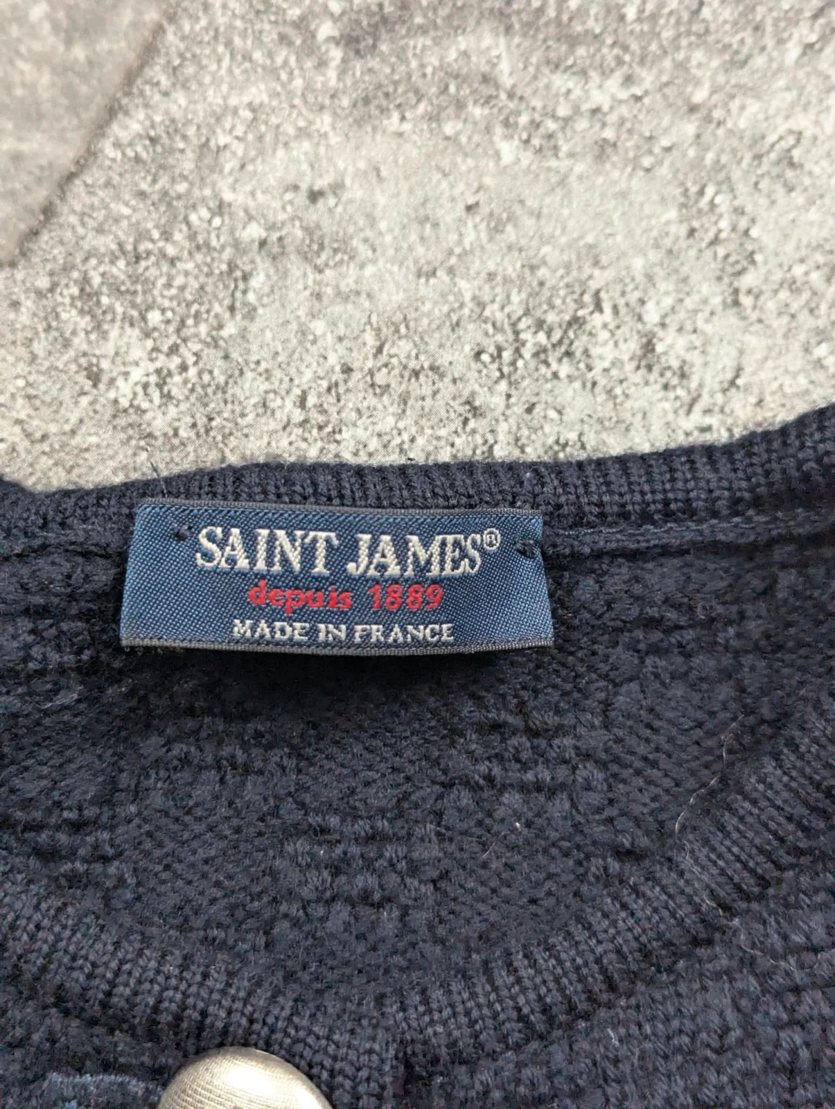 Saint James cardigan gilet pure laine vierge Made in France bleu marine XS / 38 – St. James – taille XS / 34 / 6 3