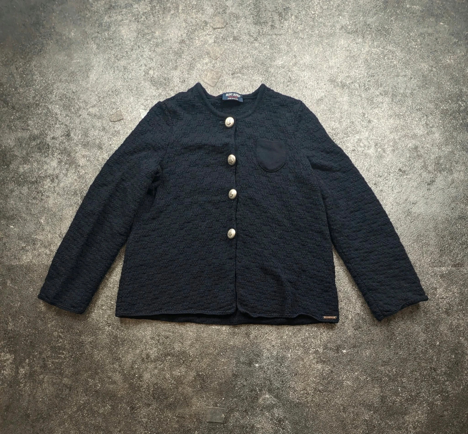 Saint James cardigan gilet pure laine vierge Made in France bleu marine XS / 38 – St. James – taille XS / 34 / 6 2