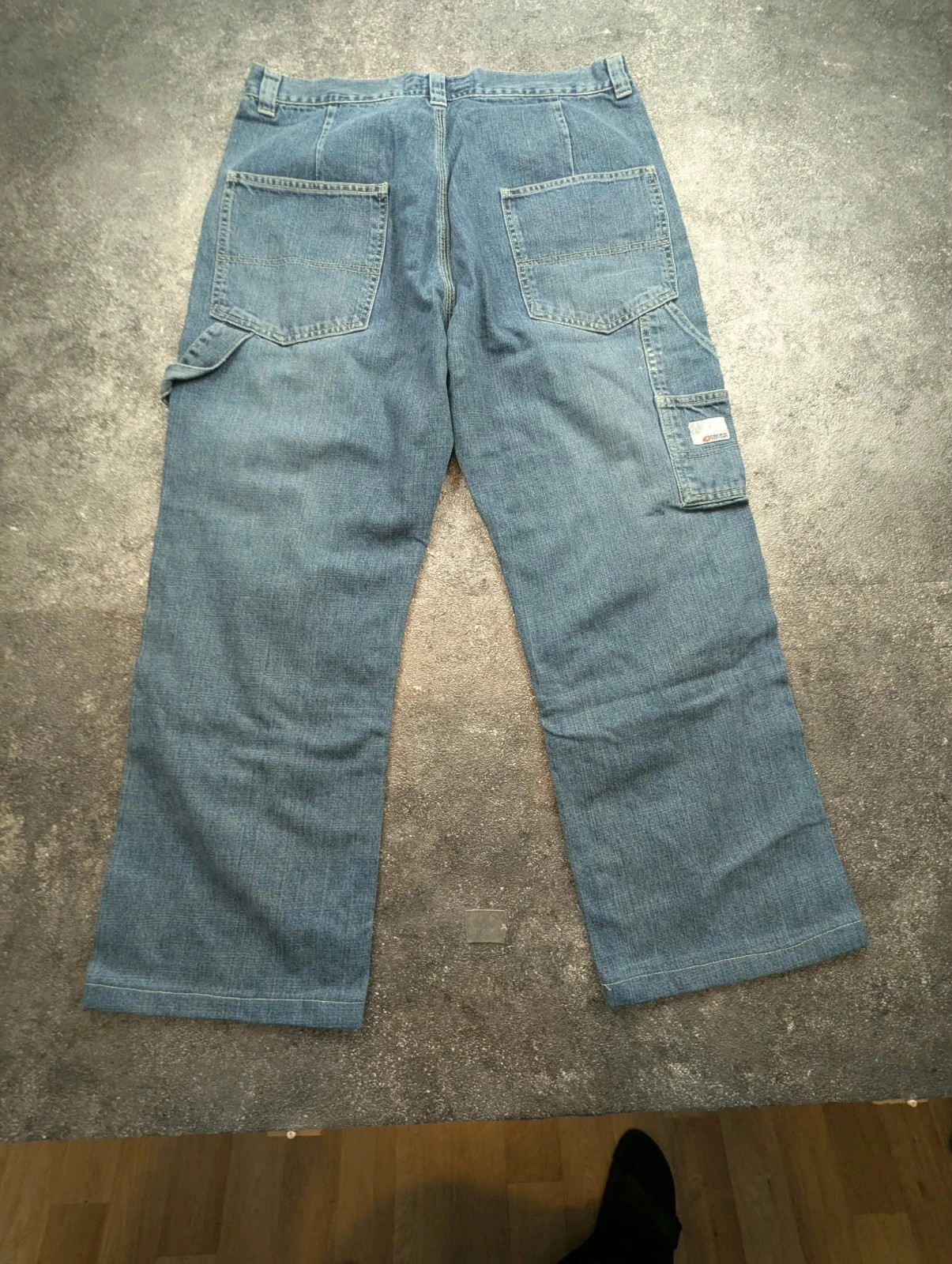 Pacific Motion jean carpenter double knee baggy workwear Y2K bleu – Taille 44 – PACIFIC MOTION – taille L 2