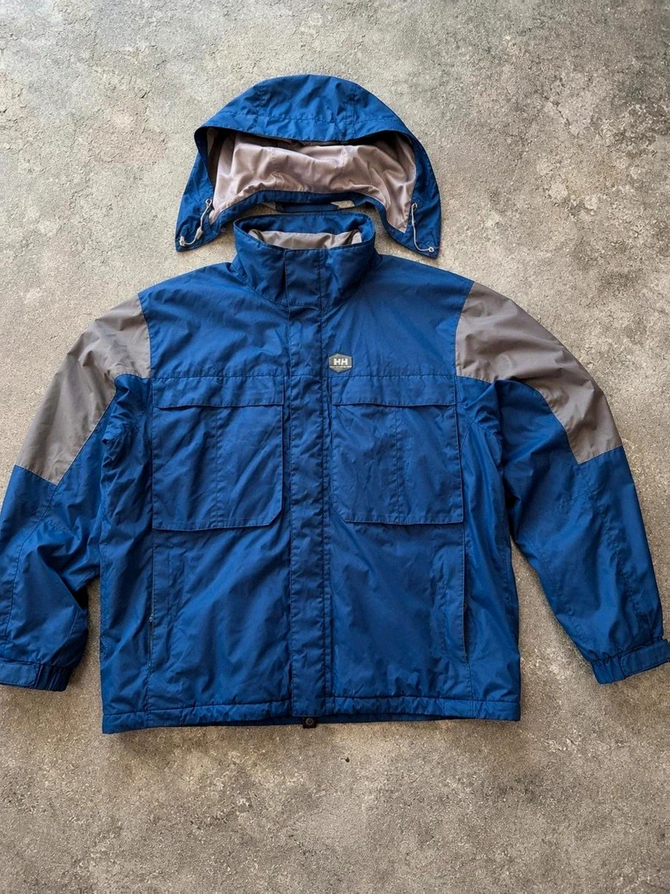 Helly Hansen Veste Technique Imperméable Homme Xl (convient jusqu'à XXL) Bleu Gris Capuche Amovible