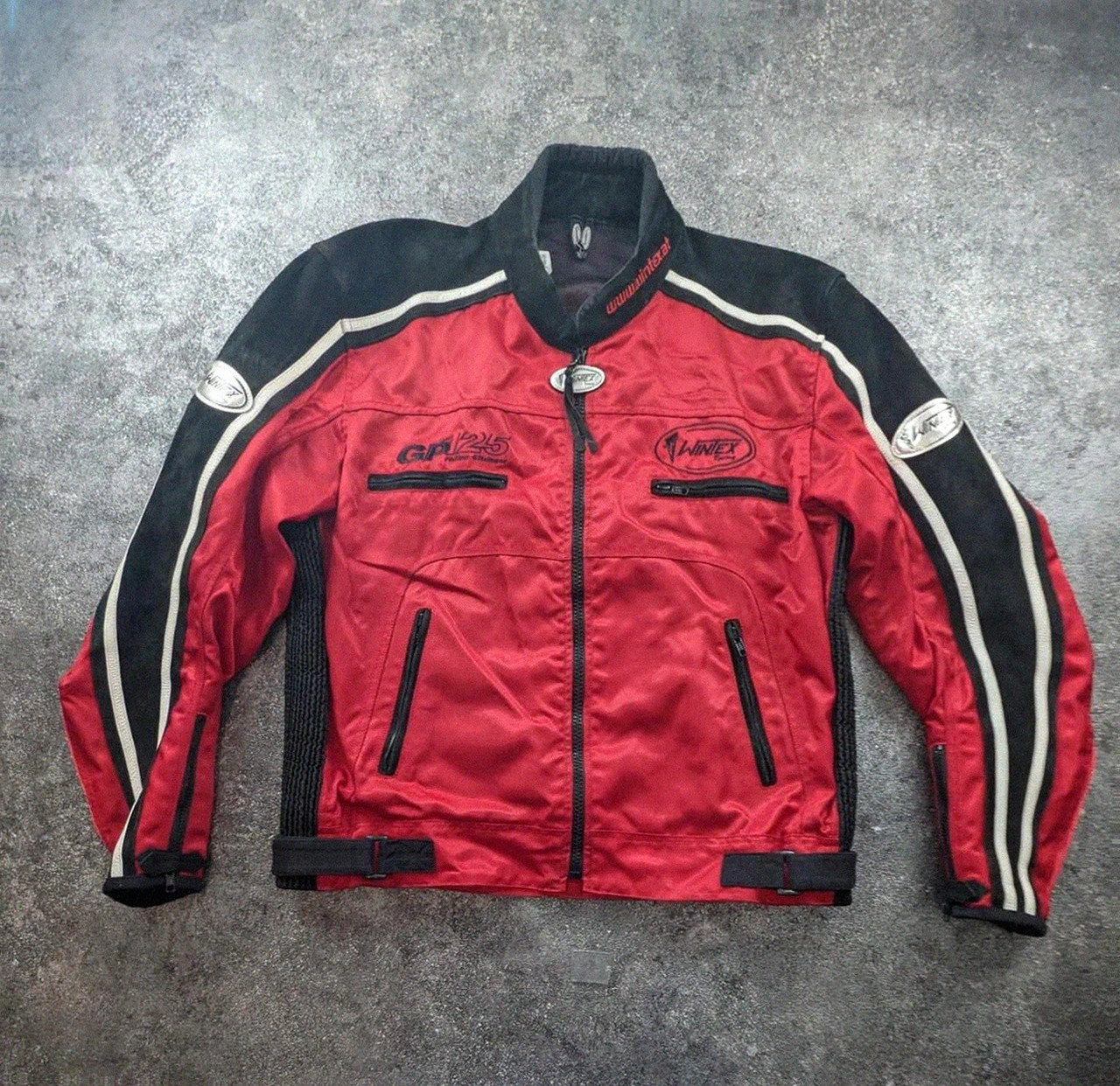 Veste moto Wintex Racing GP125 rouge noire daim protections biker Y2K 56 vintage dressing – Vintage Dressing – taille XL 2