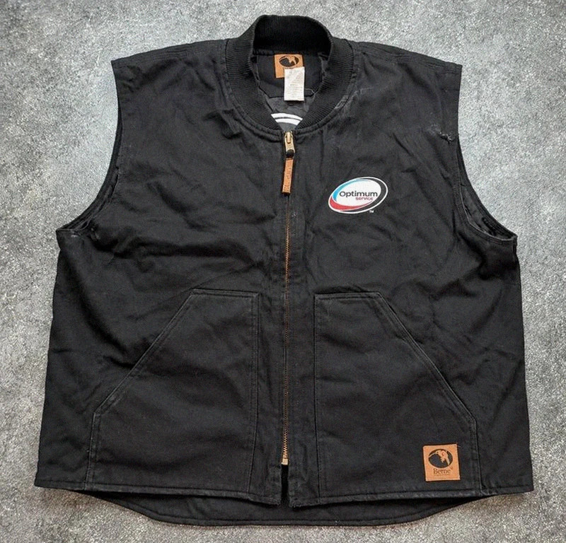 Gilet Berne 2XL Workwear Utility Vest noir matelassé Usa Optimum Service