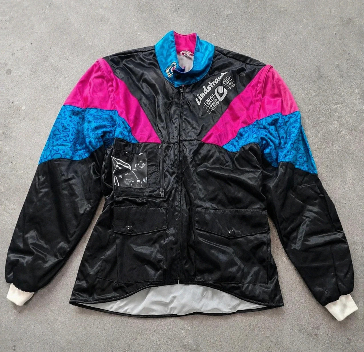 Lindstrands veste technique vintage Made in Finland 80s 90s Crazy Colorblock T50 moto