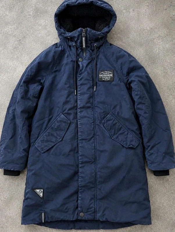 Parka Khujo Genuine Hook2 M bleu marine – doublée chaude Utility Outdoor Y2K