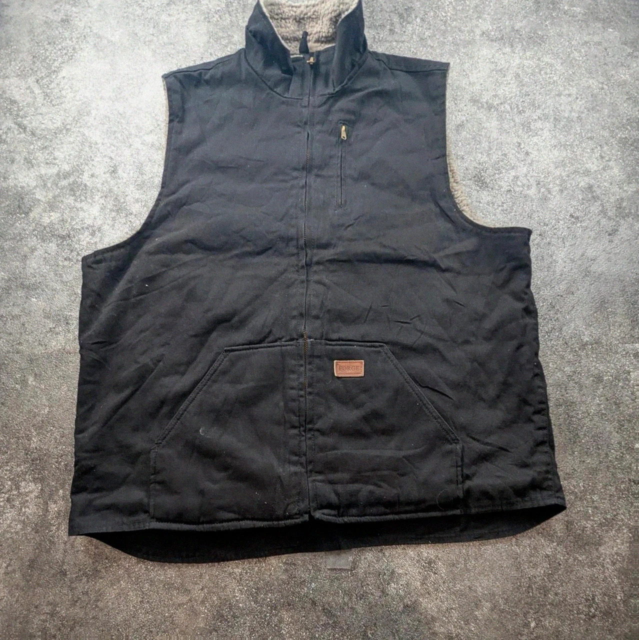 Gilet workwear Forge Work Wear doublé sherpa noir canvas Xxl 2XL vintage utility – Vintage Dressing – taille XXL 2