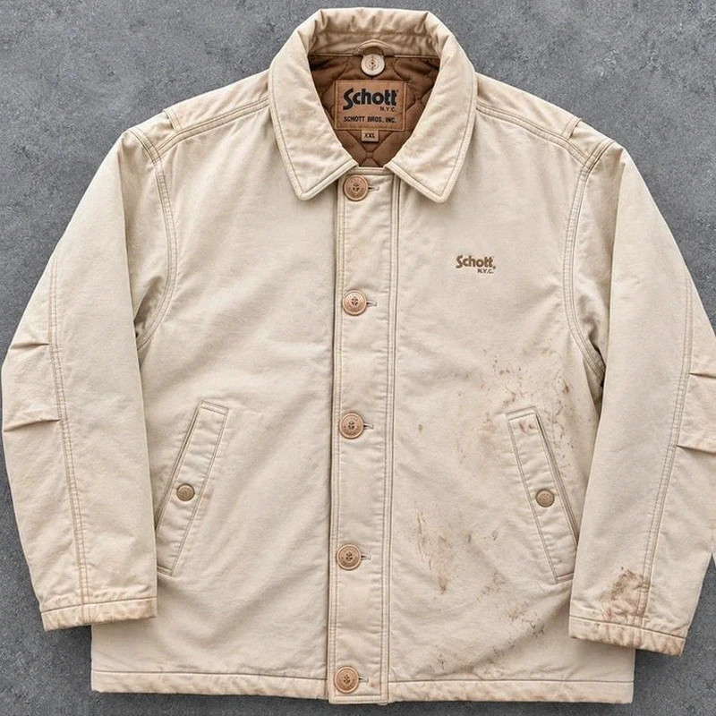 Schott Nyc veste workwear vintage XXL canvas Hollofil II patinée utility jacket